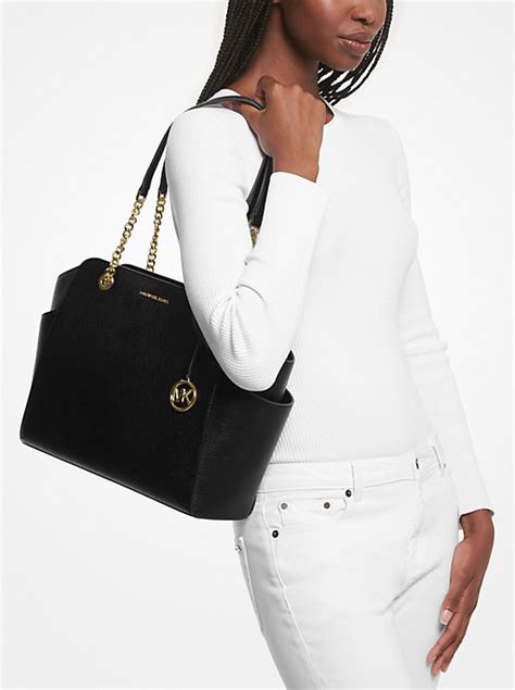 michael kors jacquelyn bag|Jacquelyn Medium Pebbled Leather Tote Bag.